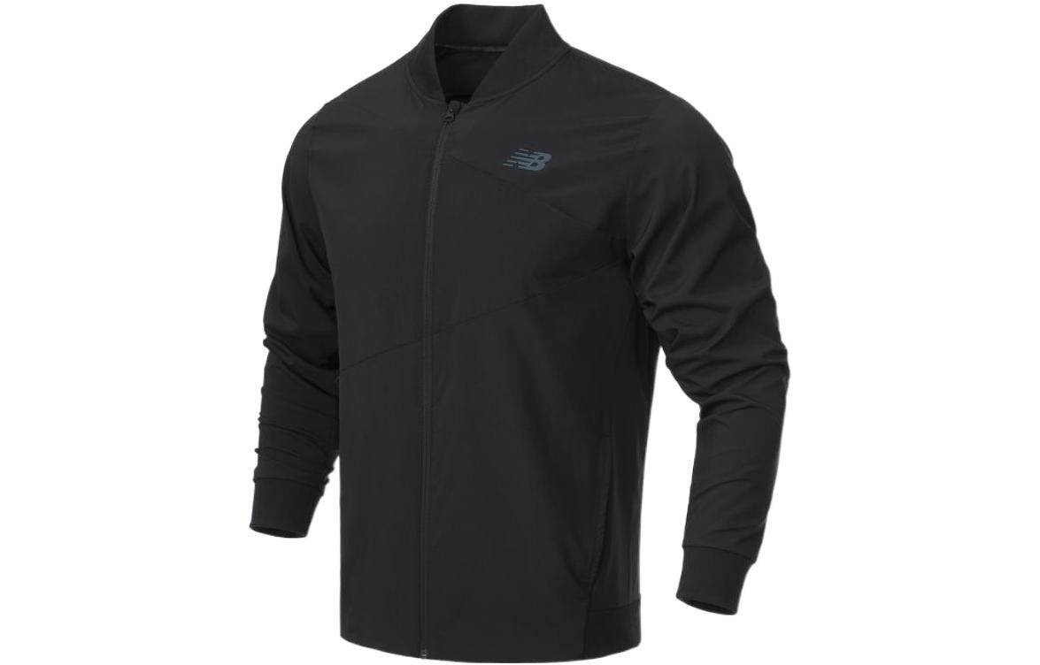 New Balance Black Solid Zip Casual Woven Jacket AMJ21010-BK