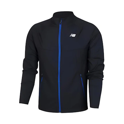 New Balance Black Stand Collar Logo Print Long Sleeve Jacket NBMDA26031-19