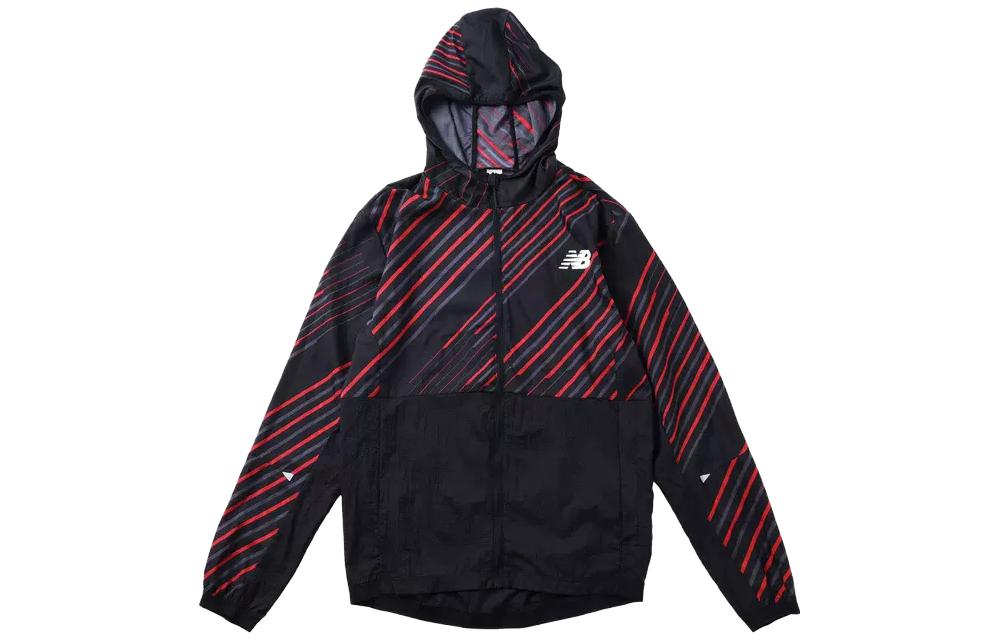 New Balance Black Twill Hooded Zip Casual Long Sleeve Jacket AMJ01204-BK
