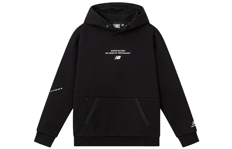 New Balance Black Unisex Pullover Hoodie Casual Sportswear 5CC39593-BK
