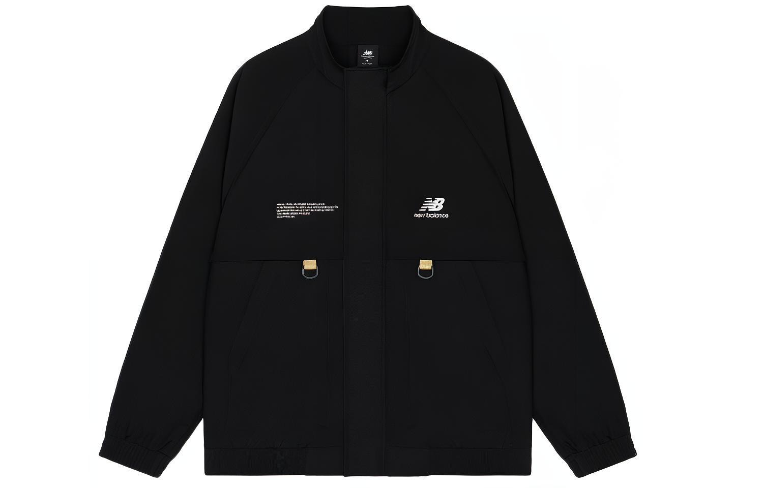 New Balance Black Utility Outdoor Jacket with Letter Print Design AMJ13362-BK