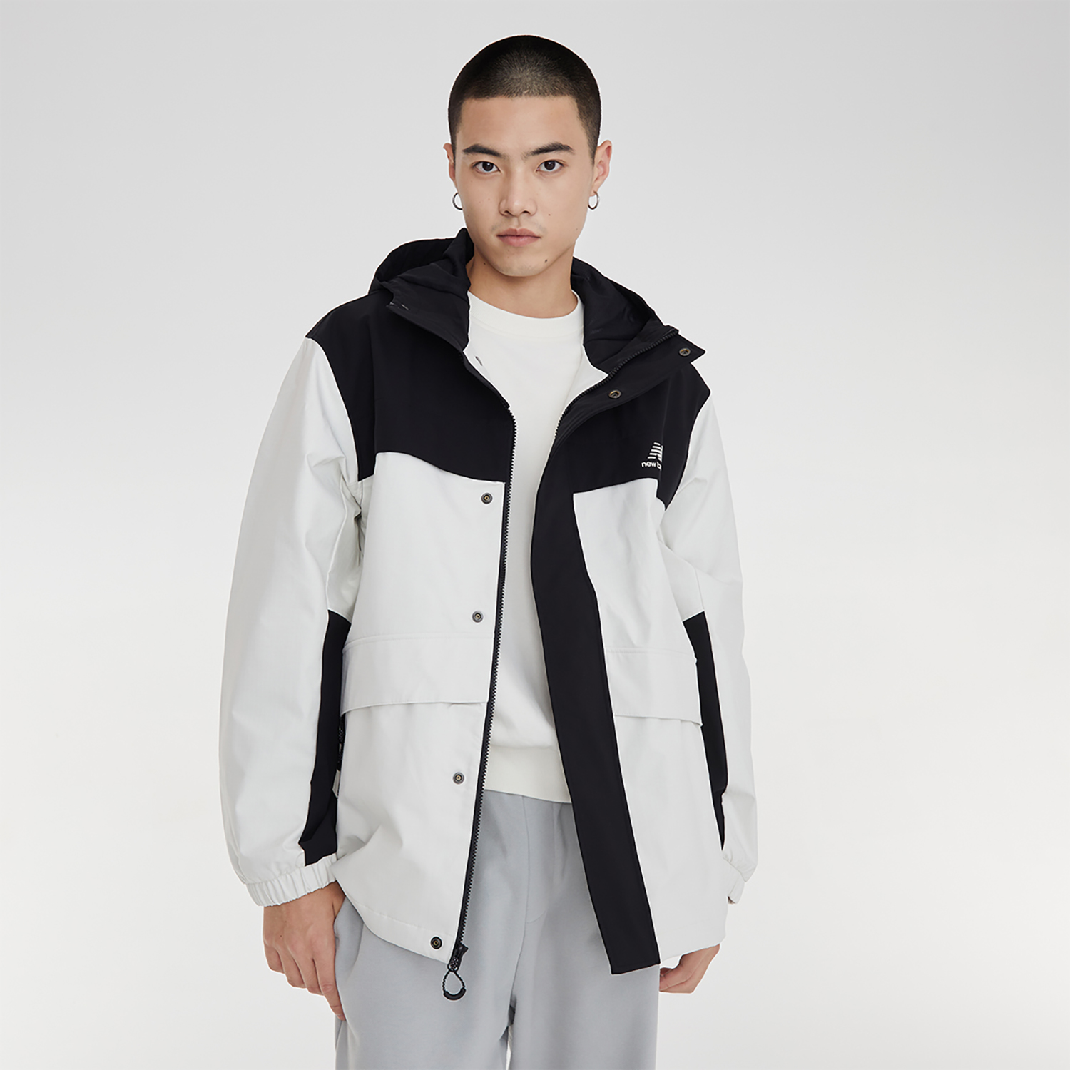 New Balance Black White Knitted Logo Jacket Casual Loose-Fit Fall Winter AMJ33359-CIC 圖 11