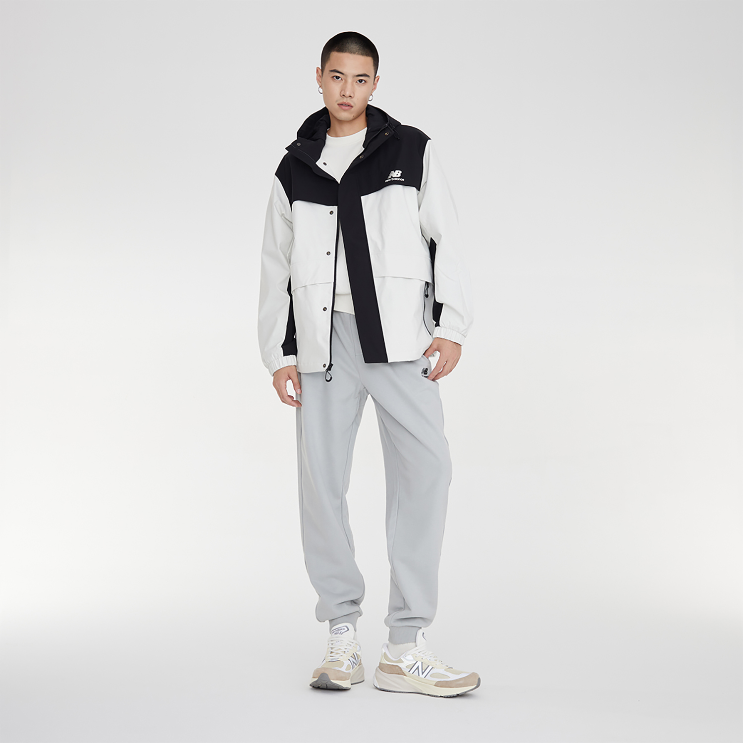 New Balance Black White Knitted Logo Jacket Casual Loose-Fit Fall Winter AMJ33359-CIC 圖 7