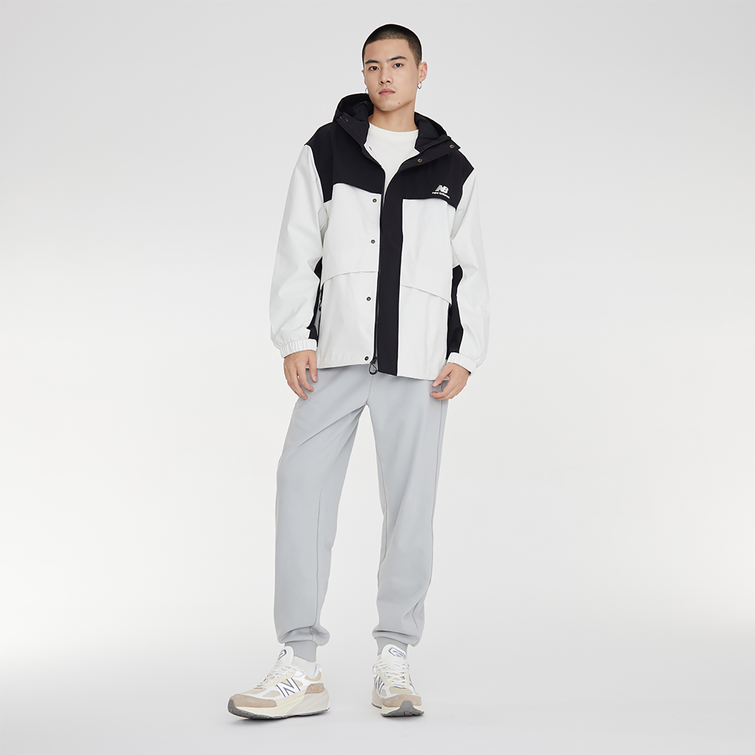 New Balance Black White Knitted Logo Jacket Casual Loose-Fit Fall Winter AMJ33359-CIC 圖 8