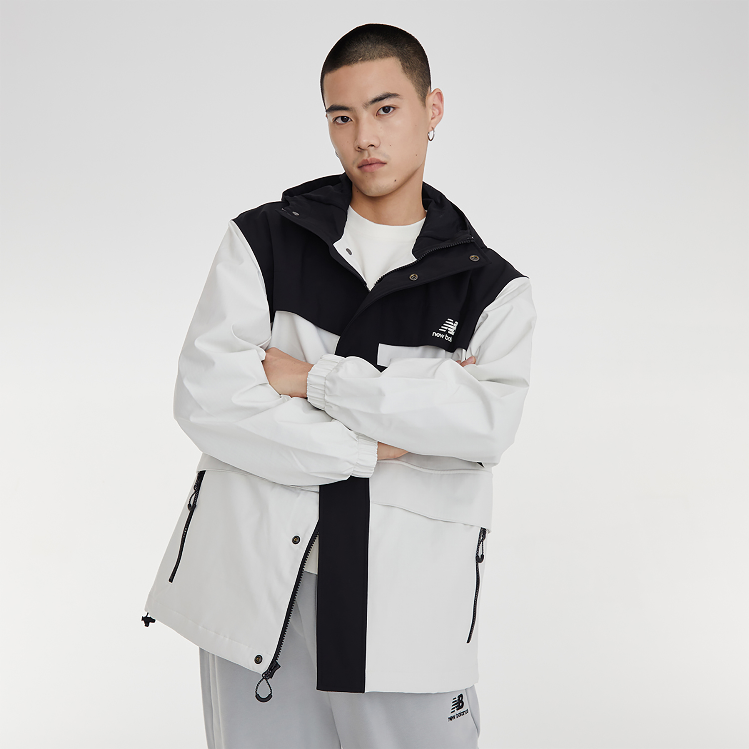 New Balance Black White Knitted Logo Jacket Casual Loose-Fit Fall Winter AMJ33359-CIC 圖 10