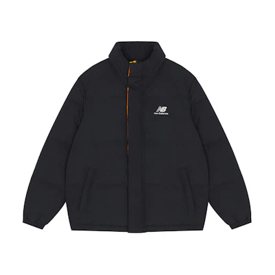 New Balance Black Winter Logo Puffer Jacket - Warm & Windproof. AMJ13337-BK