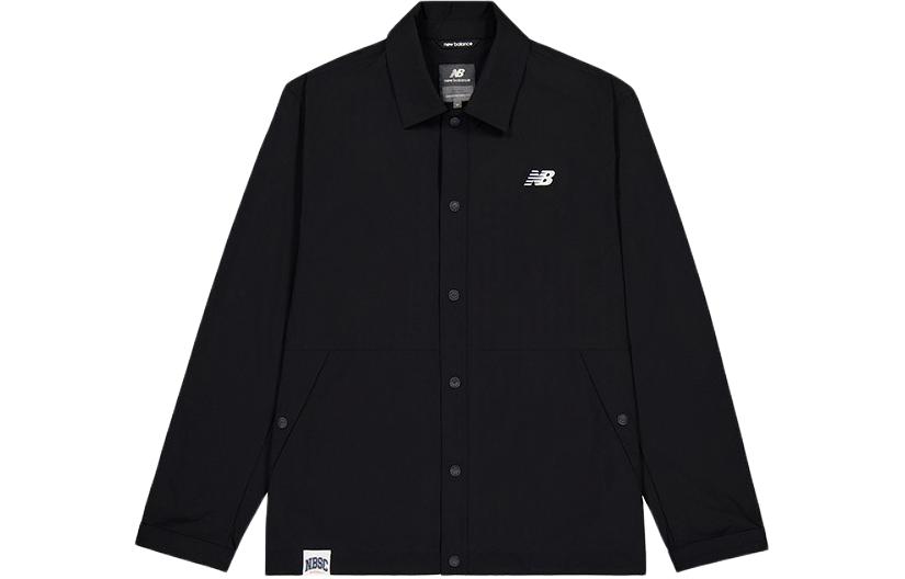 New Balance Black Woven Collar Jacket with Minimal Logo Design NAE22101-BK
