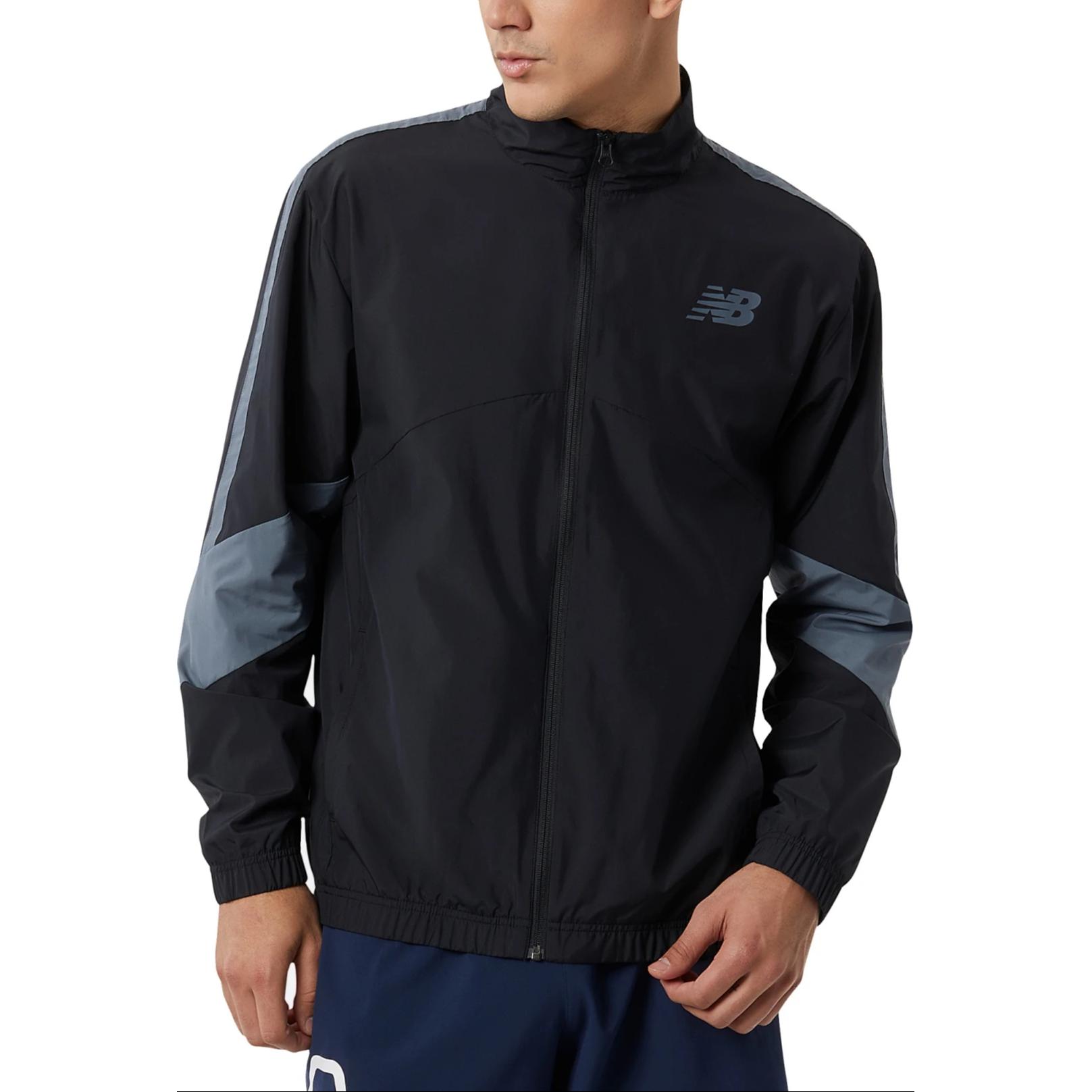 New Balance Black Zip-Up Colorblock Jacket Long Sleeve MJ23010-BK