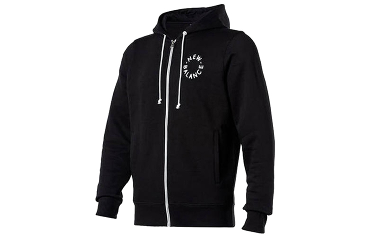 New Balance Black Zip-Up Hoodie Casual Sports Jacket MJ83980-BK