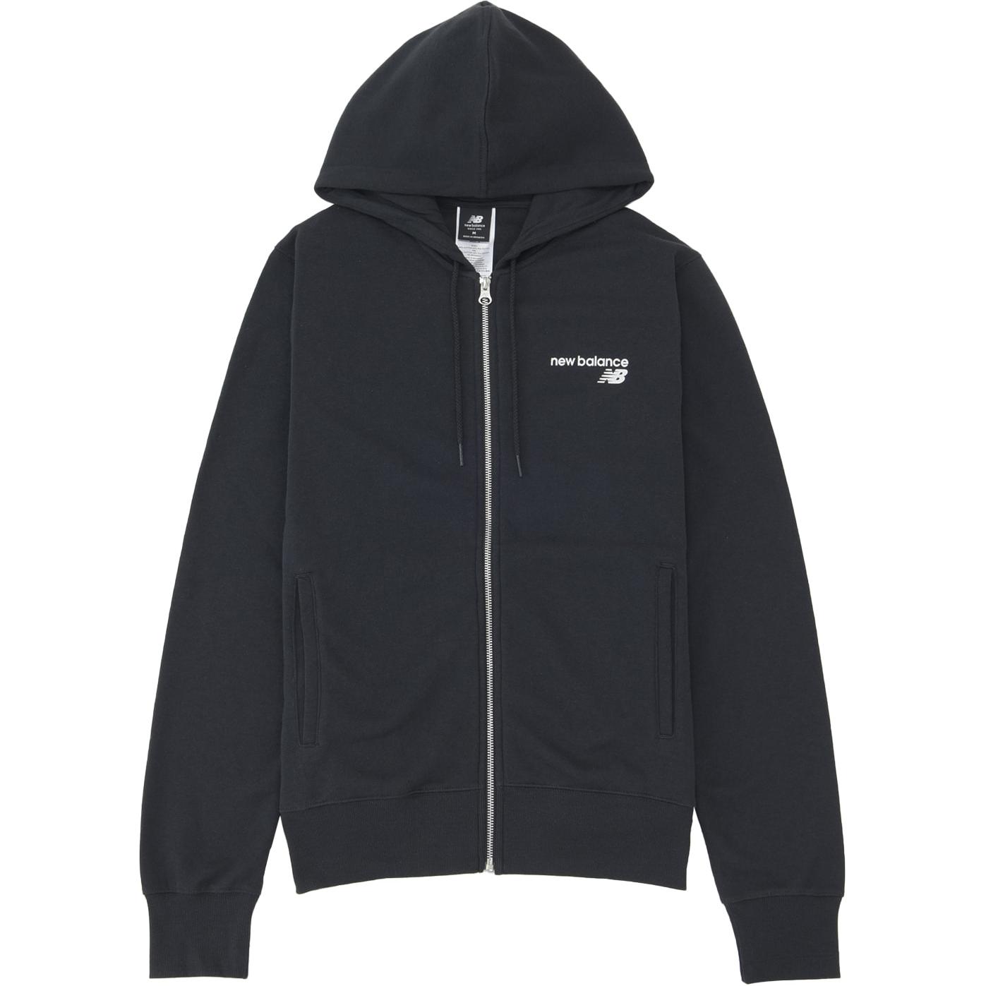 New Balance Black Zip-Up Hoodie Jacket with Logo MJ03907-BK