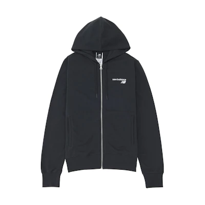 New Balance Black Zip-Up Hoodie Jacket with Logo MJ03907-BK