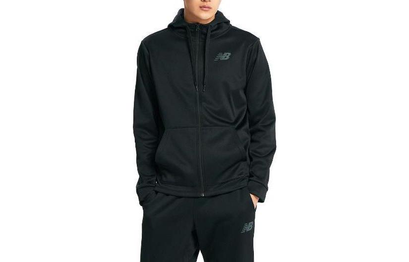 New Balance Black Zip-Up Hoodie Jacket with Logo Print NBMDD4S011-19