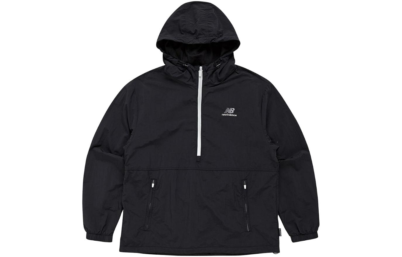 New Balance Black Zip-Up Hoodie Jacket with Solid Letter Print NBNMD210-13