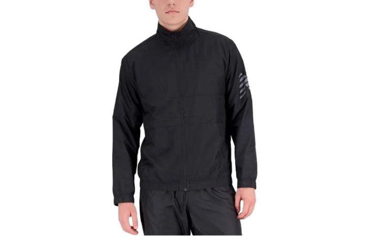 New Balance Black Zip-Up Jacket with Side Logo Print MJ31010-BK