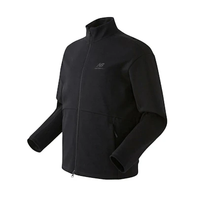 New Balance Black Zip-Up Logo Jacket - Loose Fit Long Sleeve NBMDC21023-19