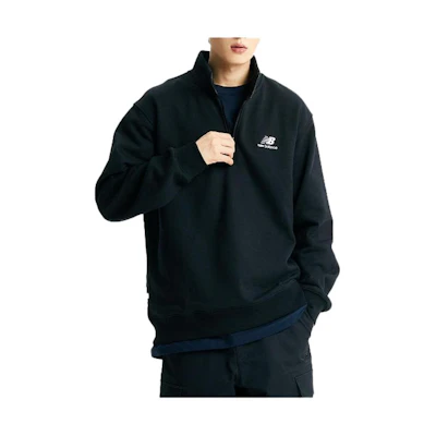 New Balance Black Zip-Up Logo Printed High-Collar Sweatshirt NBNCD42933-19