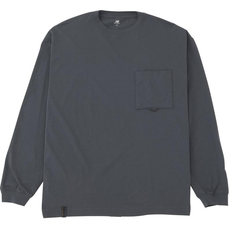New Balance Blue-Grey Loose Fit Crewneck Pullover Long Sleeve Sweatshirt AMT45018-ACK