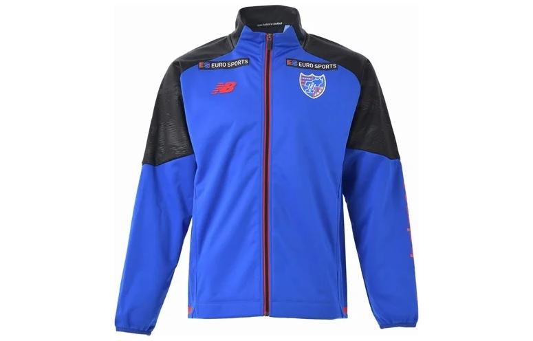 New Balance Blue Color-Block Letter Print Stand Collar Jacket JMJF2330-RYB