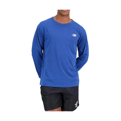New Balance Blue Crewneck Logo Print Long-Sleeve Sweatshirt MT31516A-TE