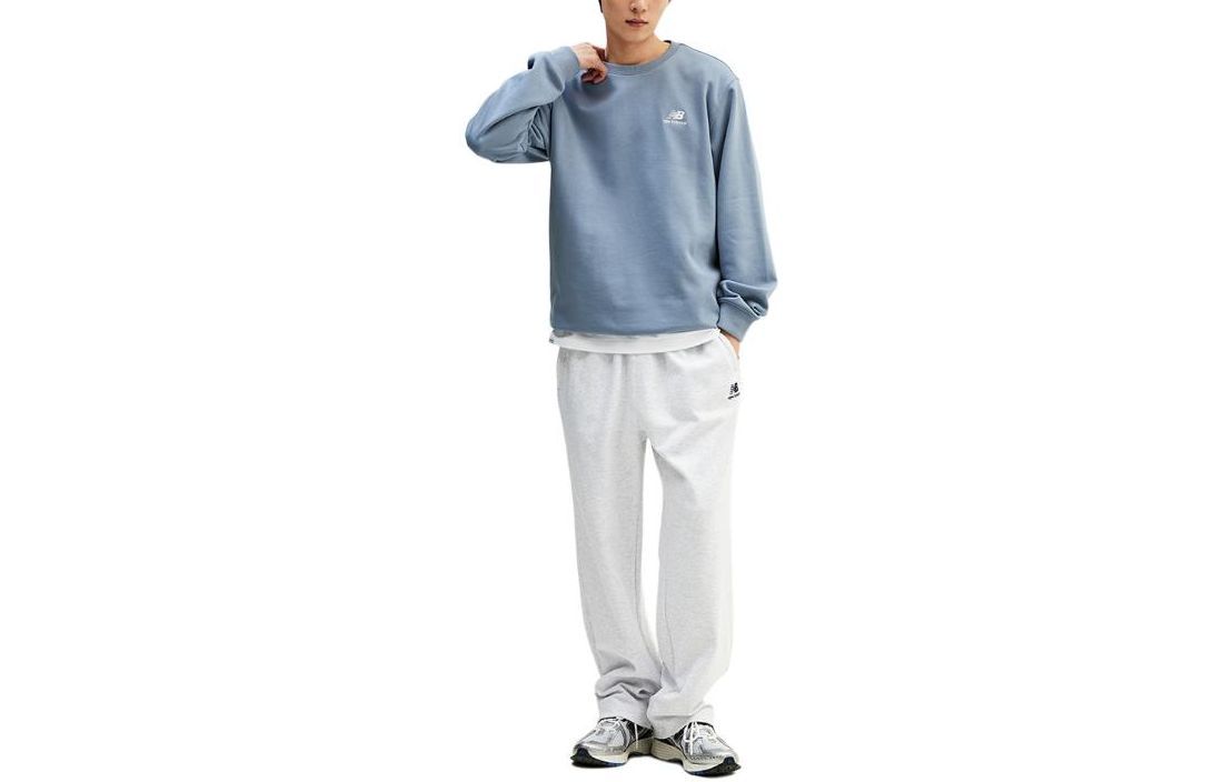 New Balance Blue Crewneck Slim-Fit Sweatshirt with Logo Embroidery NBNCE11013-B2