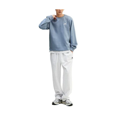 New Balance Blue Crewneck Slim-Fit Sweatshirt with Logo Embroidery NBNCE11013-B2
