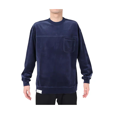 New Balance Blue Crewneck Striped Loose Fit Long Sleeve Sweatshirt AMT25076-PGM