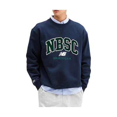 New Balance Blue Crewneck Sweatshirt with Letter Print NBNCD41823-59