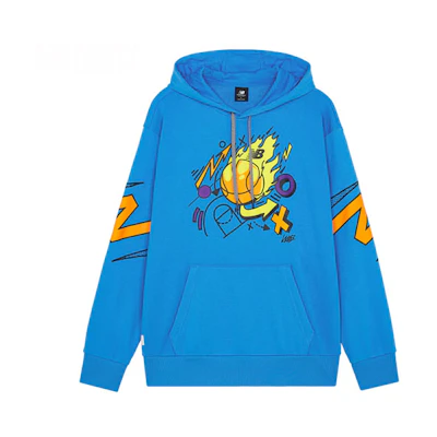 New Balance Blue Graphic Print Knit Pullover Hoodie MT13583-HLU