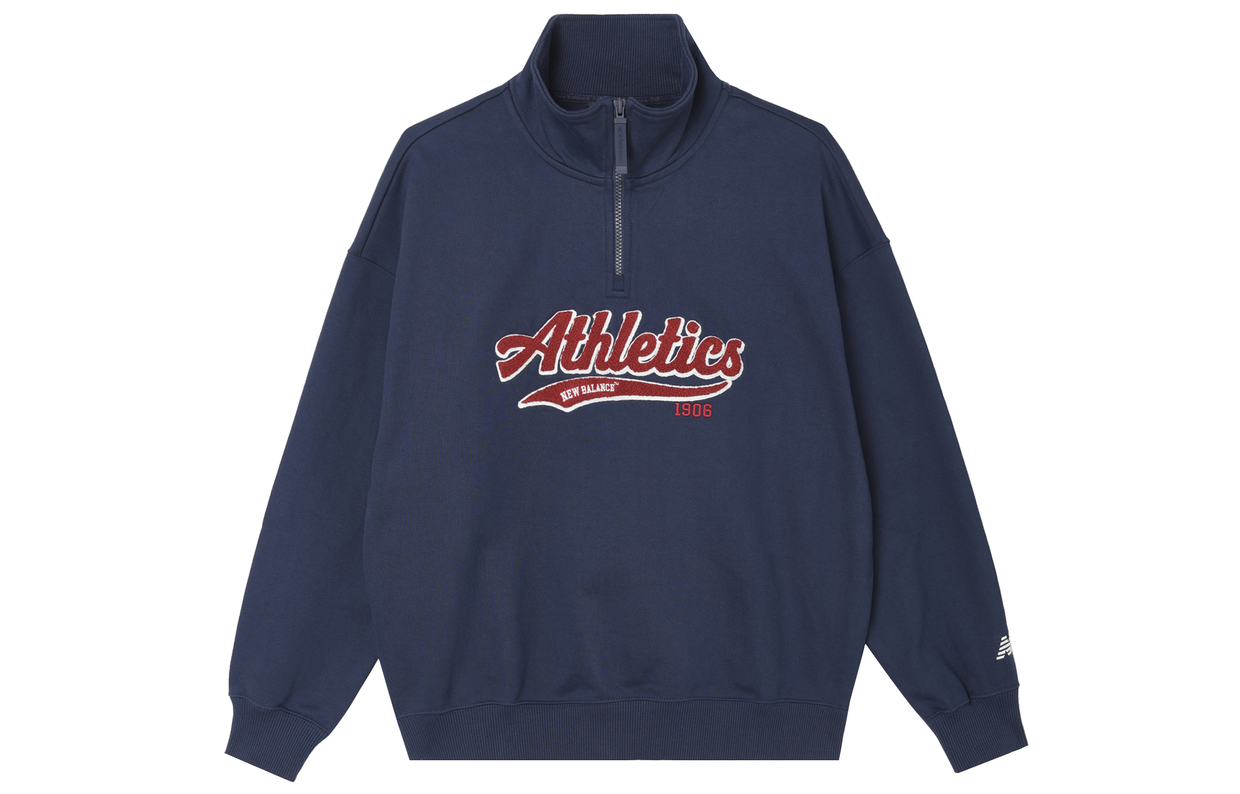 New Balance Blue Half-Zip Pullover Casual Cotton Sweatshirt NCE41081-MNV