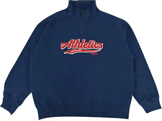 Sudadera Casual de Algodón con Cremallera Media Azul de New Balance NCE41081-MNV Order Sudadera Casual de Algodón con Cremallera Media Azul de New Balance NCE41081-MNV