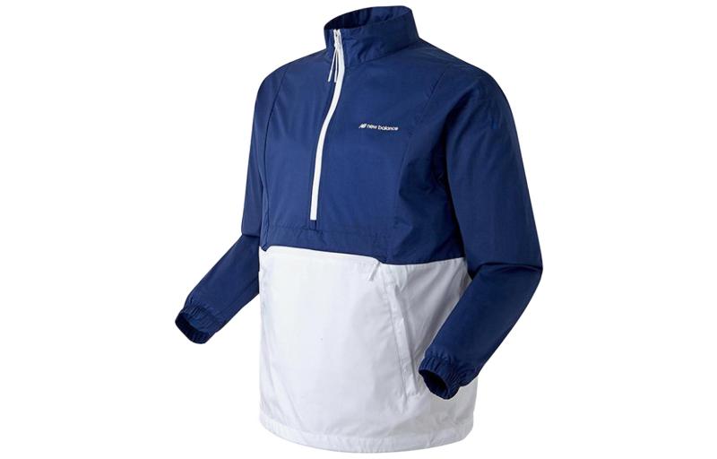 New Balance Blue High-Neck Jacket with Letter Print NBNAB27023-59