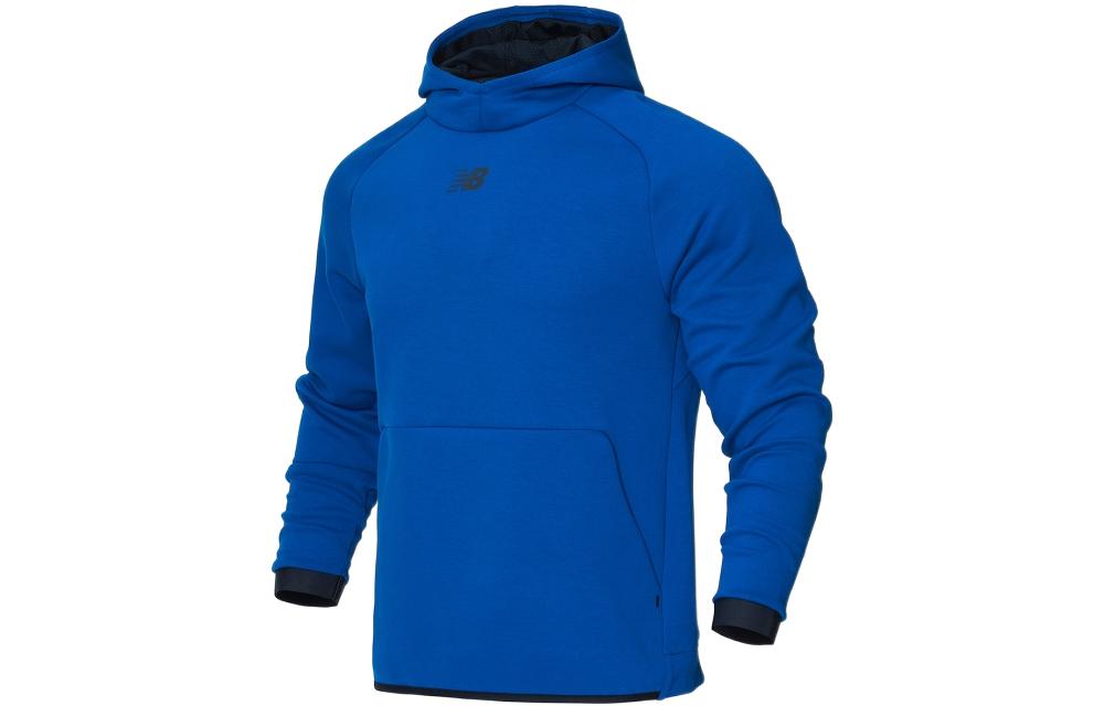 New Balance Blue Hoodie with Logo Print and Pullover Design AMT21139-BGV