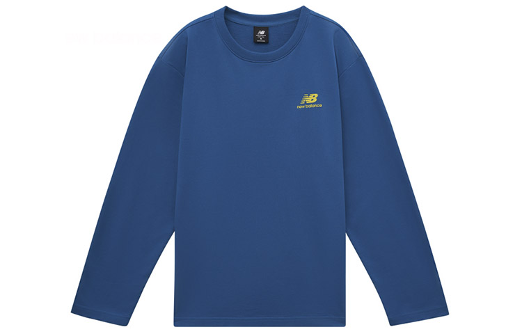New Balance Blue Knit Pullover Sweatshirt with Print Design AMT11335-BMT