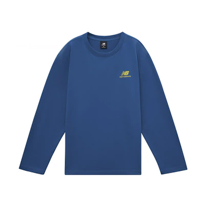 New Balance Blue Knit Pullover Sweatshirt with Print Design AMT11335-BMT
