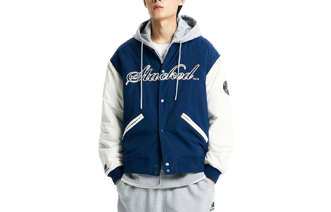 New Balance Blue Letter Print Patchwork Jacket NBNQD42903-59