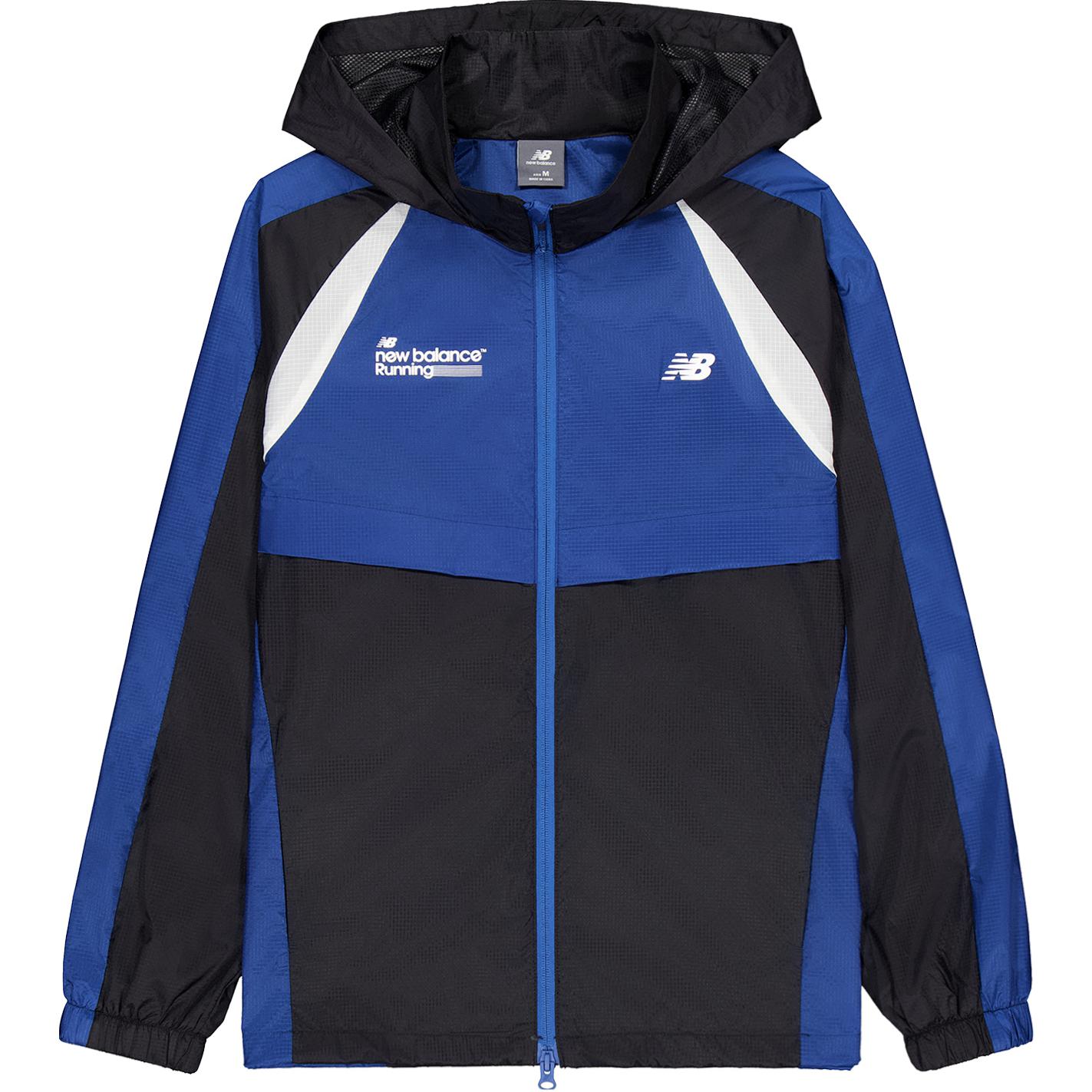 Order New Balance 蓝色标志舒适拉链连帽夹克外套 NAE33091-BL