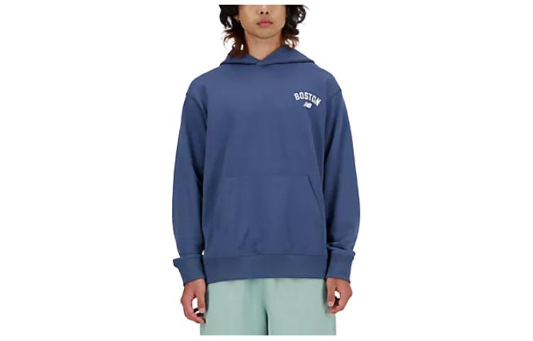 New Balance Blue Logo Hoodie Pullover Sweatshirt MT41515-VTI