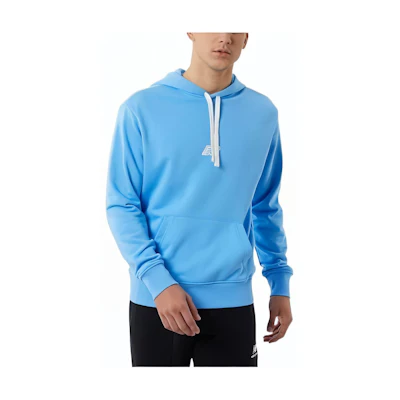 New Balance Blue Solid Logo Print Long-Sleeve Hoodie MT23511-SK
