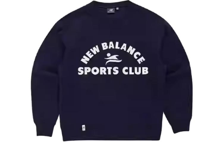 New Balance Blue Solid Loose-Fit Letter Crewneck Sweatshirt NBNCC12013-59