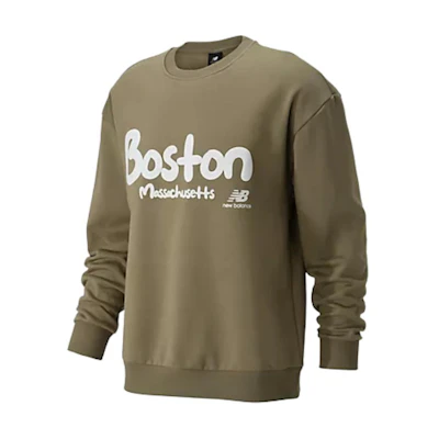 New Balance Boston Sweat Soft Comfortable Oversized Long Sleeve Sweatshirt Khaki MT23606-TCO