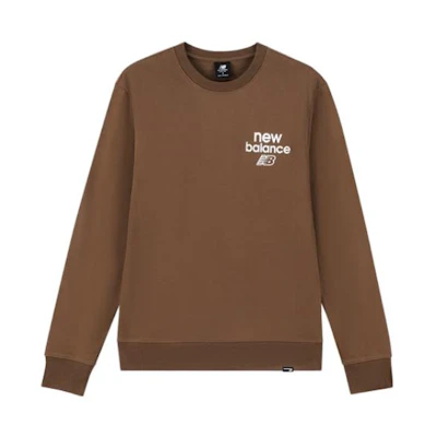 New Balance Brown Crewneck Pullover Sweatshirt MT33535-TRU
