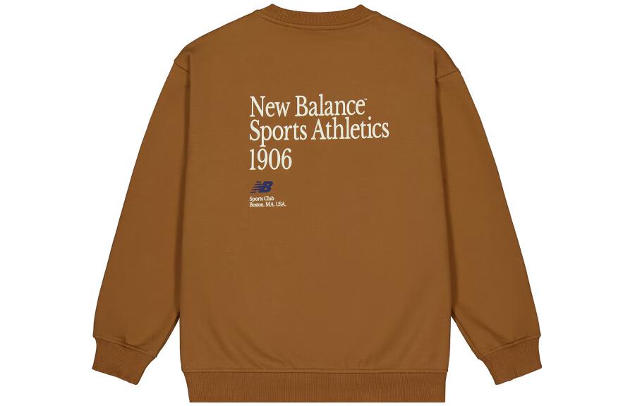 New Balance Brown Crewneck Sweatshirt with Back Letter Print NCD42081-BEI