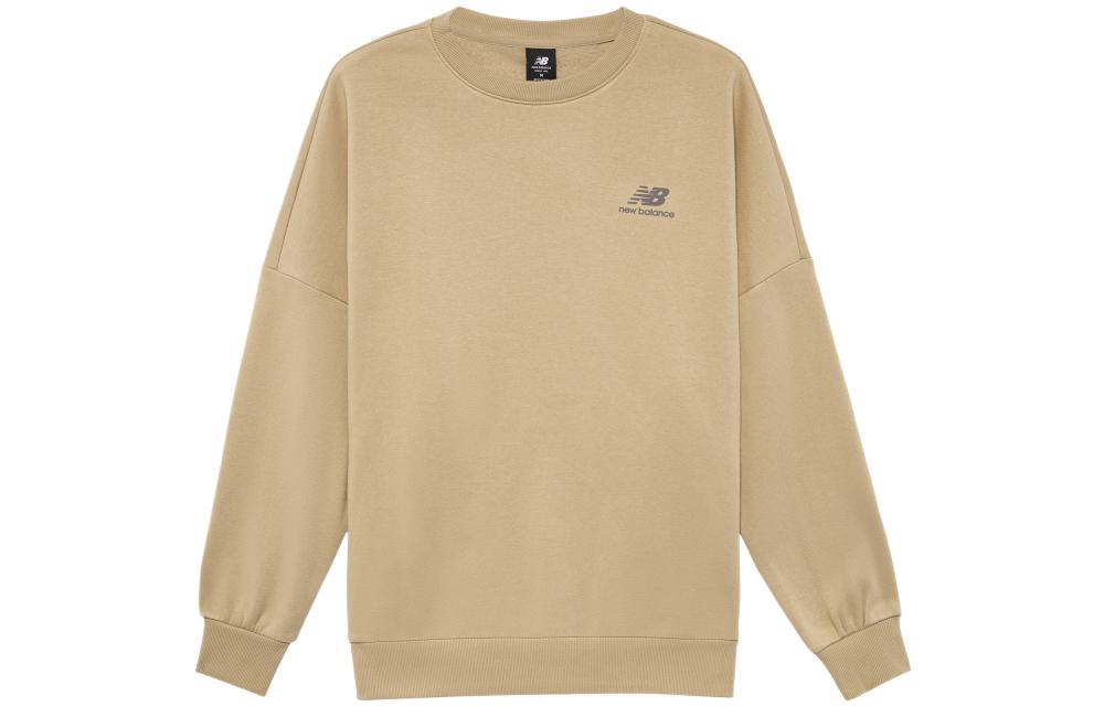 New Balance Brown Crewneck Sweatshirt with Solid Logo Print AMT23349-INC