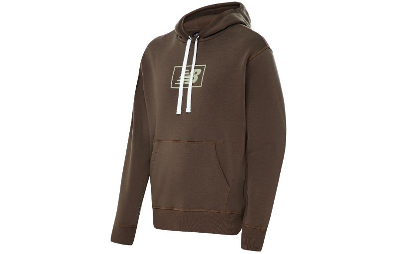 New Balance Brown Hoodie with Printed Letter Logo MT33520-DUO