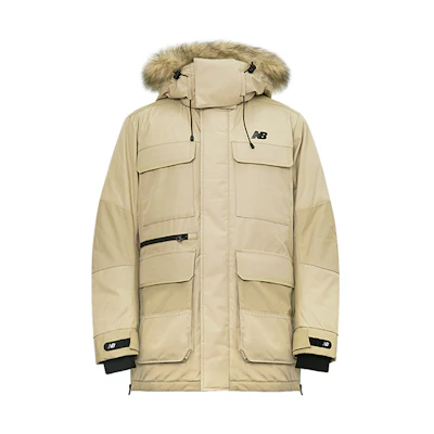 New Balance Brown Multi-Pocket Winter Down Jacket Unisex Casual Coat NP943051-BEI