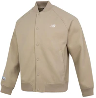 New Balance Brown Single-Button Comfortable Stand Collar Jacket NME11051-BEI New Balance Brown Single-Button Comfortable Stand Collar Jacket NME11051-BEI