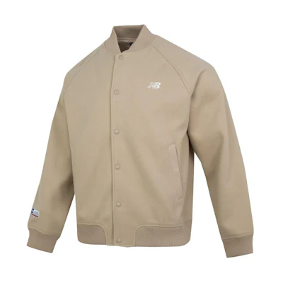 New Balance Brown Single-Button Comfortable Stand Collar Jacket NME11051-BEI