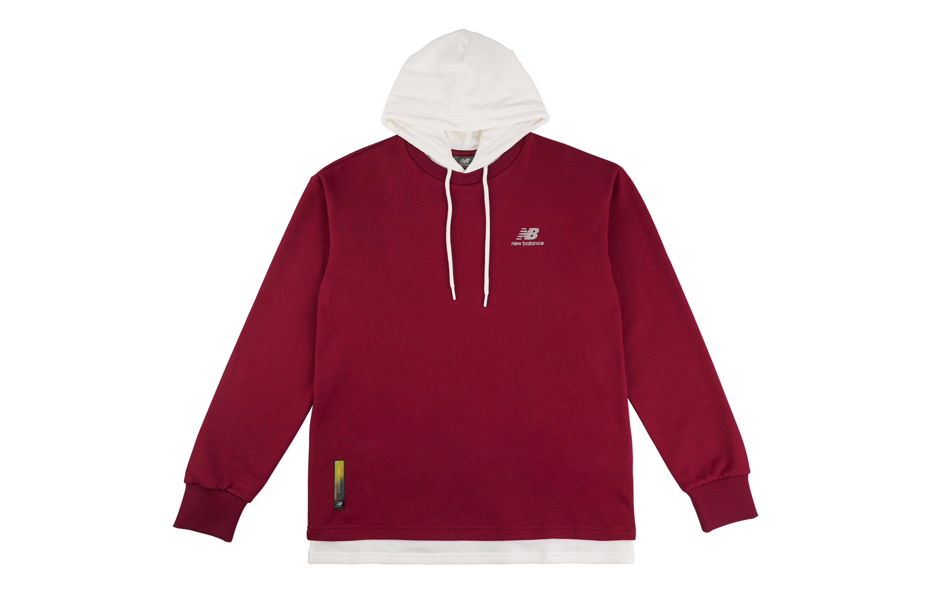 New Balance Burgundy Patchwork Knit Pullover Hoodie Unisex Casual Wear NCA33031-BUR
