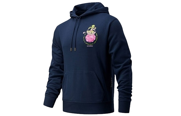 New Balance Cartoon Print Pullover Hoodie Unisex - Blue MT13563-NGO