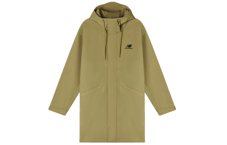 New Balance Casual Hooded Long Jacket Khaki Color AMJ11337-BEI